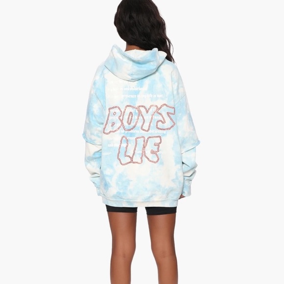 Boys Lie LE Tie Dye Twofer Remix Sweatshirt one size SOLD OUT - Picture 2 of 4